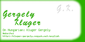 gergely kluger business card